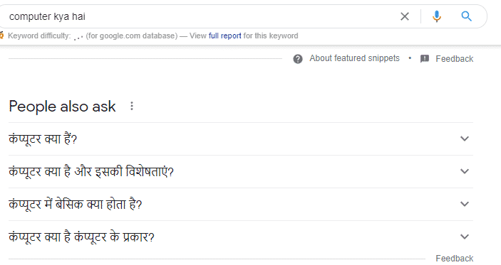 People Also Ask in Google