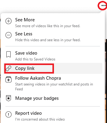 Copy Facebook Video Link