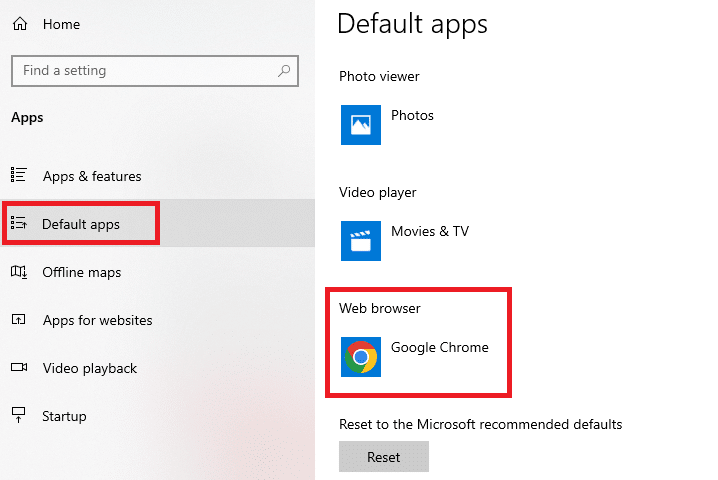 Set Chrome as a default browser